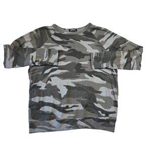 Buffalo David Bitton Camouflage Crewneck Sweatshirt Womens S Gray Boho Western‎